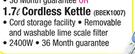 Barbantia 1.7L Cordless Kettle BBEK1007