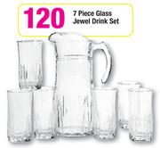 7 Piece Glass Jewel Drink Set
