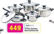 Mainstays 10 Piece Stainless Steel Cookware Set