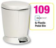 Mainstays 6L Plastic Pedal Bin