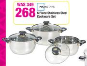 Mainstays 6 Piece Stainless Steel Cookware Set