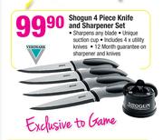 Verimark Shogun 4 Piece Knife And Sharpener Set