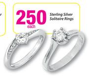 Sterling Silver Solitaire Rings-Each