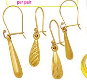 9ct Gold And Silver Medium Teardrop Earrings-Per Pair
