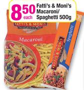 Fatti's & Moni's Macaroni/Spaghetti-500g Each