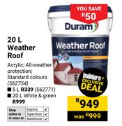 Duram 20L Weather Roof