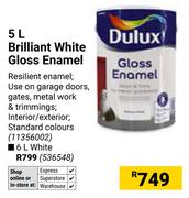 Dulux 5L Brilliant White Gloss Enamel