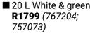 Fired Earth 20L Rubber Coat (White & Green)