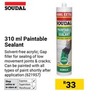 Soudal Paintable Sealant 621957-310ml