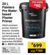 Fired Earth Painters Pro Water-Based Plaster Primer 663896-20Ltr