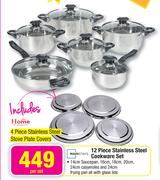 Mainstays 12 Piece Stainless Steel Cookware Set
