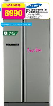 samsung 550l side by side fridge metallic