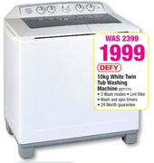 Defy 10Kg White Twin Tub Washing Machine DTT171