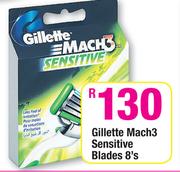 Gillette Mach3 Sensitive Blade-8's Pack