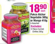 Pakco Atchar Vegetable 385g Or Mango 410g Assorted-Each