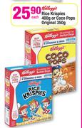 Kellogg's Rice Krispies 400g Or Coco Pops Original 350g-Each
