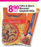 Fatti's Moni's Macaroni/Spaghetti-500g Each