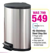 Mainstays 45L Satainless Steel Step Bin