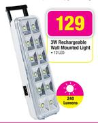3W Rechargeable Wall Mounted Light 12 LED