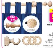 34mm Wood Curtain Rods (Natural) Janet Holdback