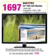 Sinotec 22" FHD LED Monitor SLEM-22MF
