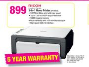 Ricoh 3-In-1 Mono Printer  SP100SUE
