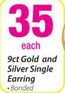 9ct Gold And Silver Single Earring Bonded-Each
