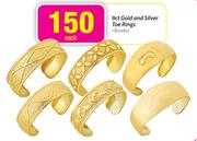 9ct Gold And Silver Toe Rings Bonded-Each