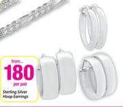 Sterling Silver Hoop Earrings - Per Pair