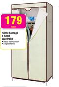 Home Storage 1 Shelf Wardrobe-Each