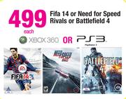 Fifa 14 Or Need For Speed Rivals Or Battlefield 4 Xbox 360 Or PS3-Each