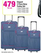 Elegant 3 Piece Navy Trolley Set-Per Set