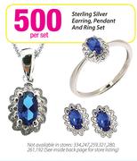 Sterling Silver Earring ,Pendant And Ring Set Per Set