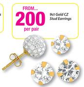 9ct Gold CZ stud Earrings Per Pair