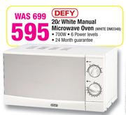 Defy 20L White Manual Microwave Oven DM0348