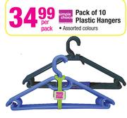 Simple Choice Pack Of 10 Plastic Hangers-Per Pack