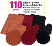 Tuftcraft 3 Piece Embossed Bath Set-Per Set