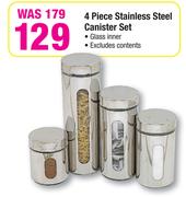 4 Piece Stainless Steel Canister Set