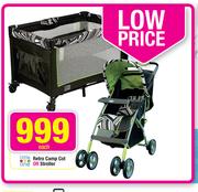 Little One Retro Camp Cot Or Stroller-Each