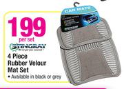 Singray 4 Piece Rubber Velour mat Set-Per Set