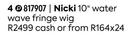 Nicki 10" Water Wave Fringe Brazilian Wig 817907
