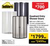 Builders Quadrant Entry Shower Doors-Each