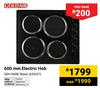 Goldair 600mm Electric Hob Black GEH-400B 