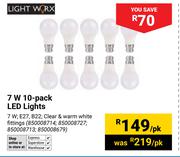 Light Worx 7W 10 Pack LED Lights-Per Pack