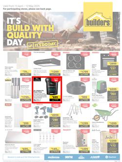 Builders Inland : It's Build With Quality Day (15 April - 12 May 2025), page 1