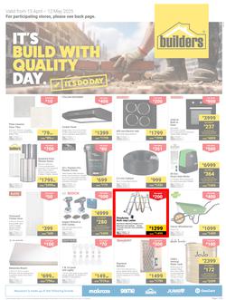 Builders Inland : It's Build With Quality Day (15 April - 12 May 2025), page 1