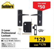 Builders 3 Lever Professional Lockset (Matt Black)