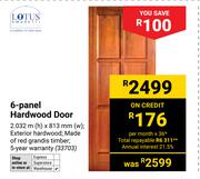 Lotus 6 Panel Hardwood Door
