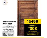 Horizontal Pine Pivot Door