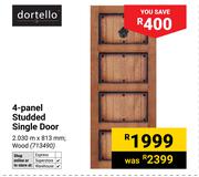 Dortello 4 Panel Studded Single Door
